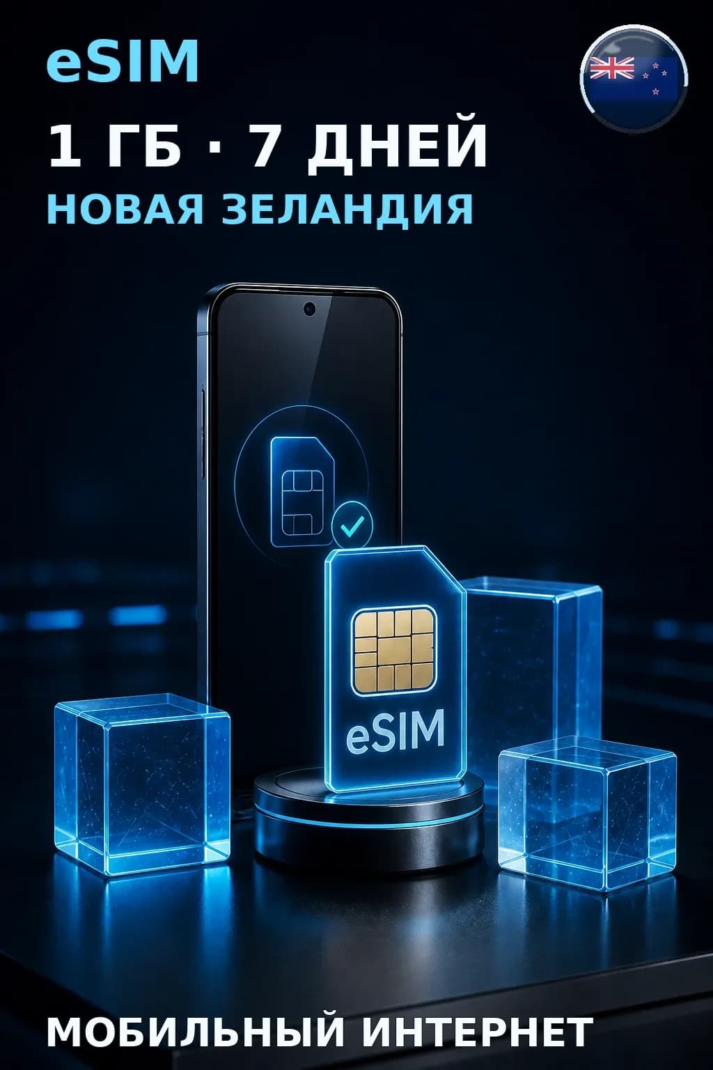 eSIM Новая Зеландия — 1 ГБ, 7 дней — интернет