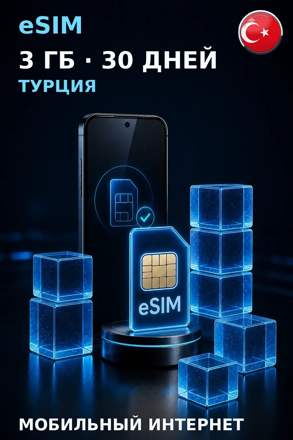eSIM Турция — 3 ГБ, 30 дней — интернет