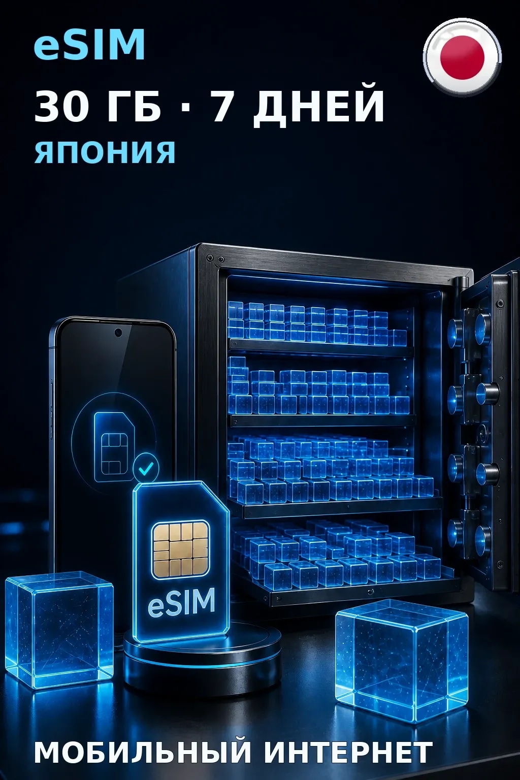 eSIM Япония — 30 ГБ, 7 дней — интернет