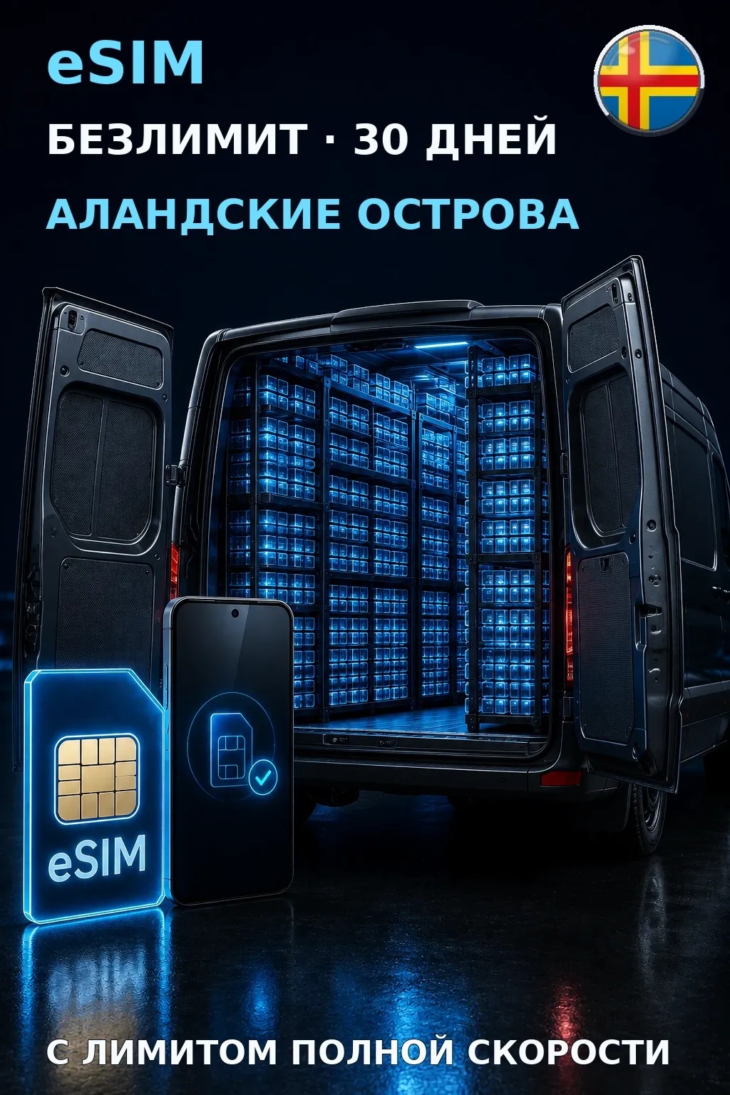 eSIM Аландские Острова — БЕЗЛИМИТ, 30 дней — интернет