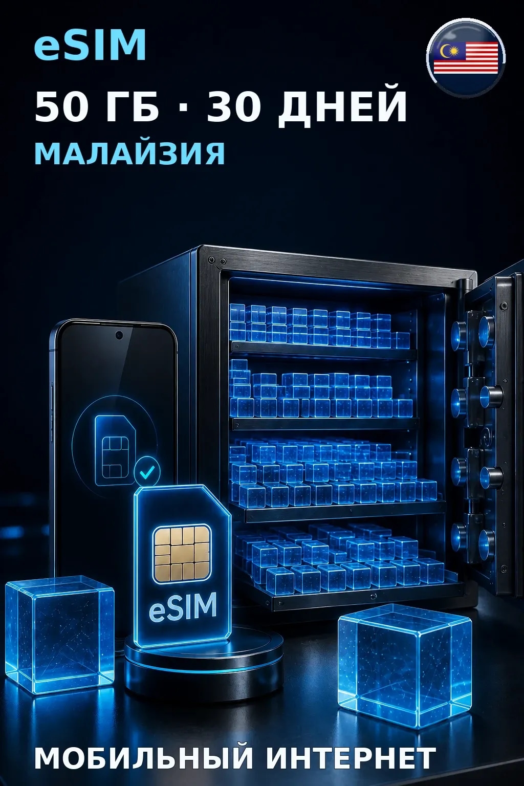 eSIM Малайзия — 50 ГБ, 30 дней — интернет
