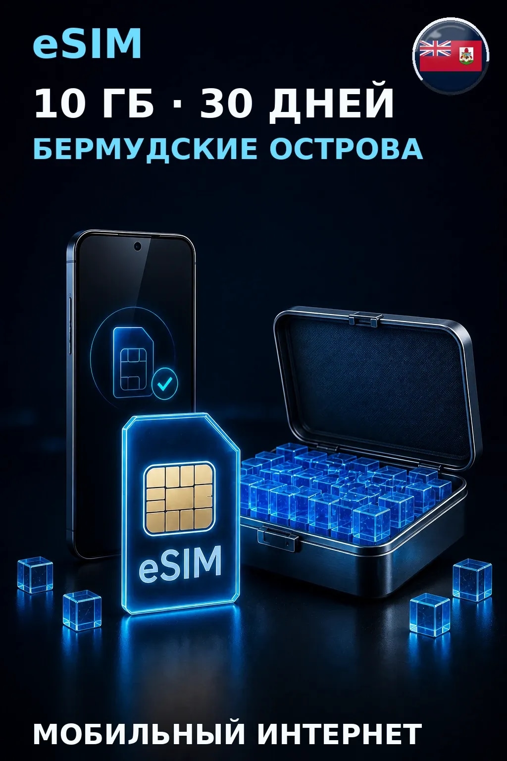 eSIM Бермудские Острова — 10 ГБ, 30 дней — интернет