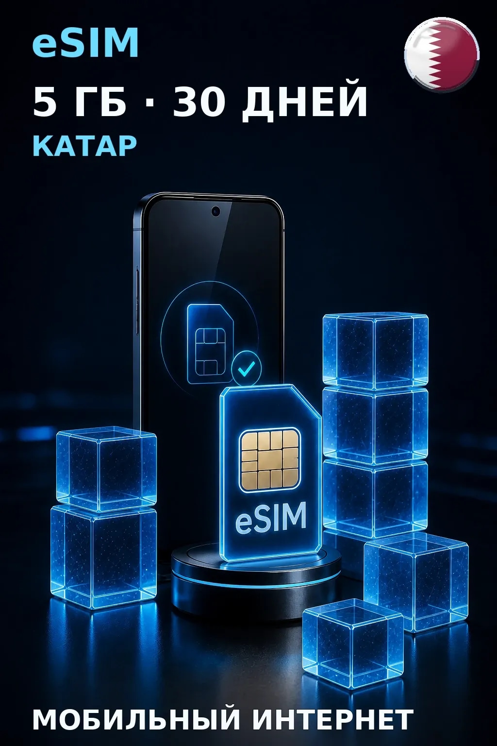 eSIM Катар — 5 ГБ, 30 дней — интернет
