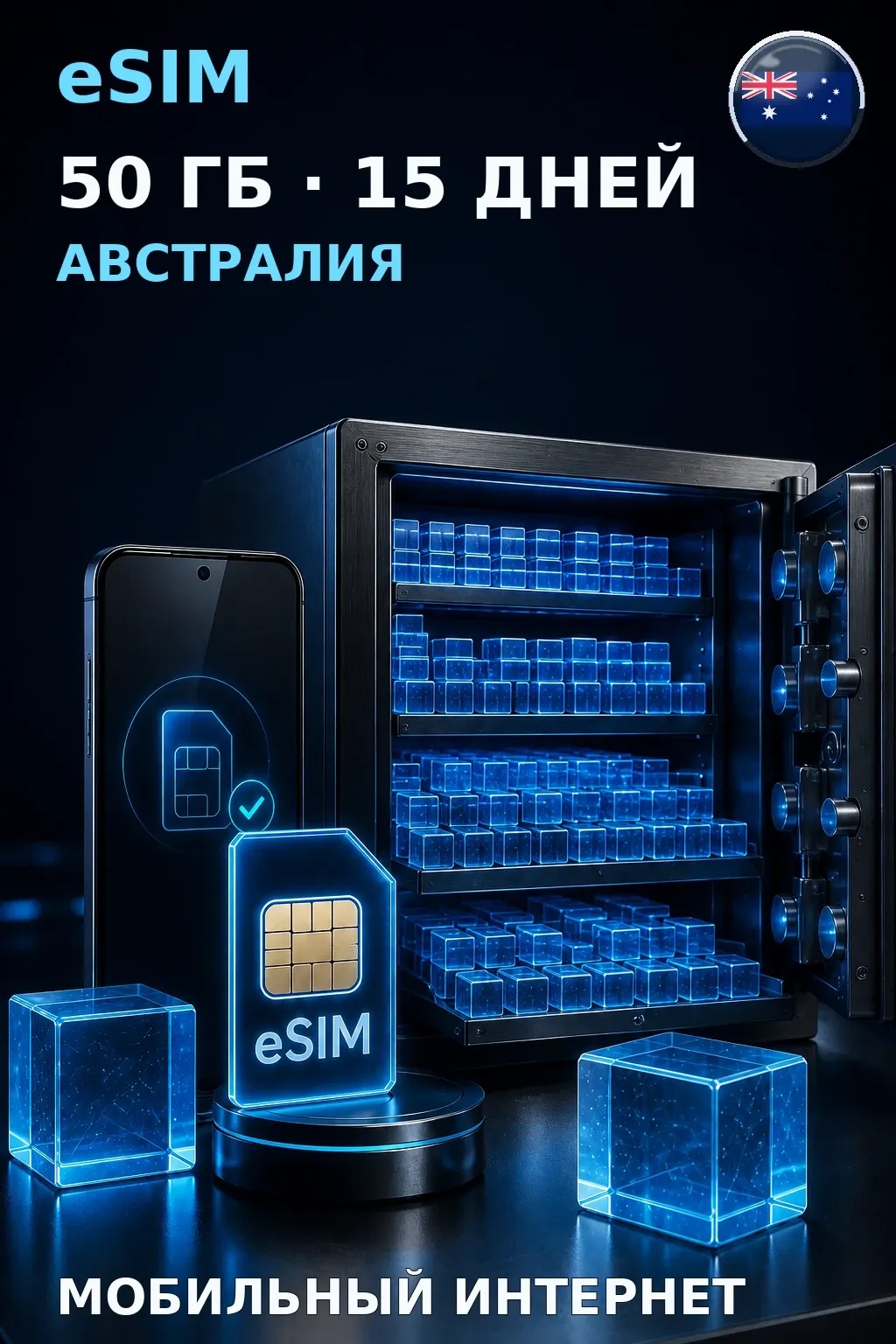 eSIM Австралия — 50 ГБ, 15 дней — интернет