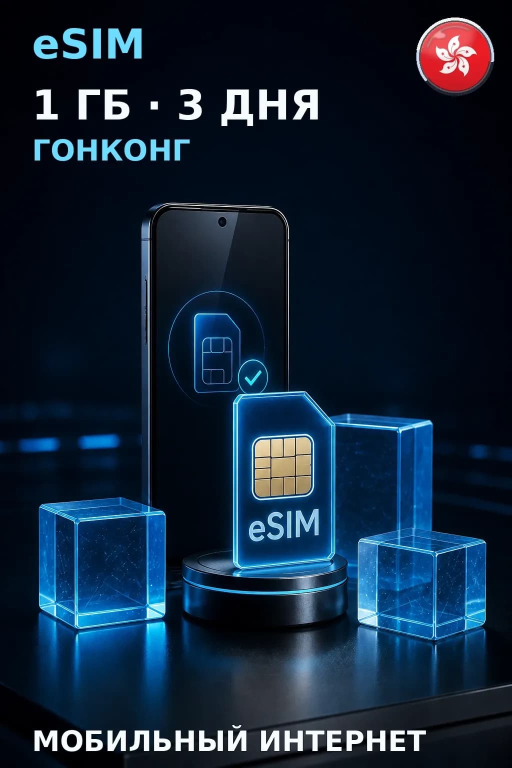 eSIM Гонконг — 1 ГБ, 3 дня — интернет