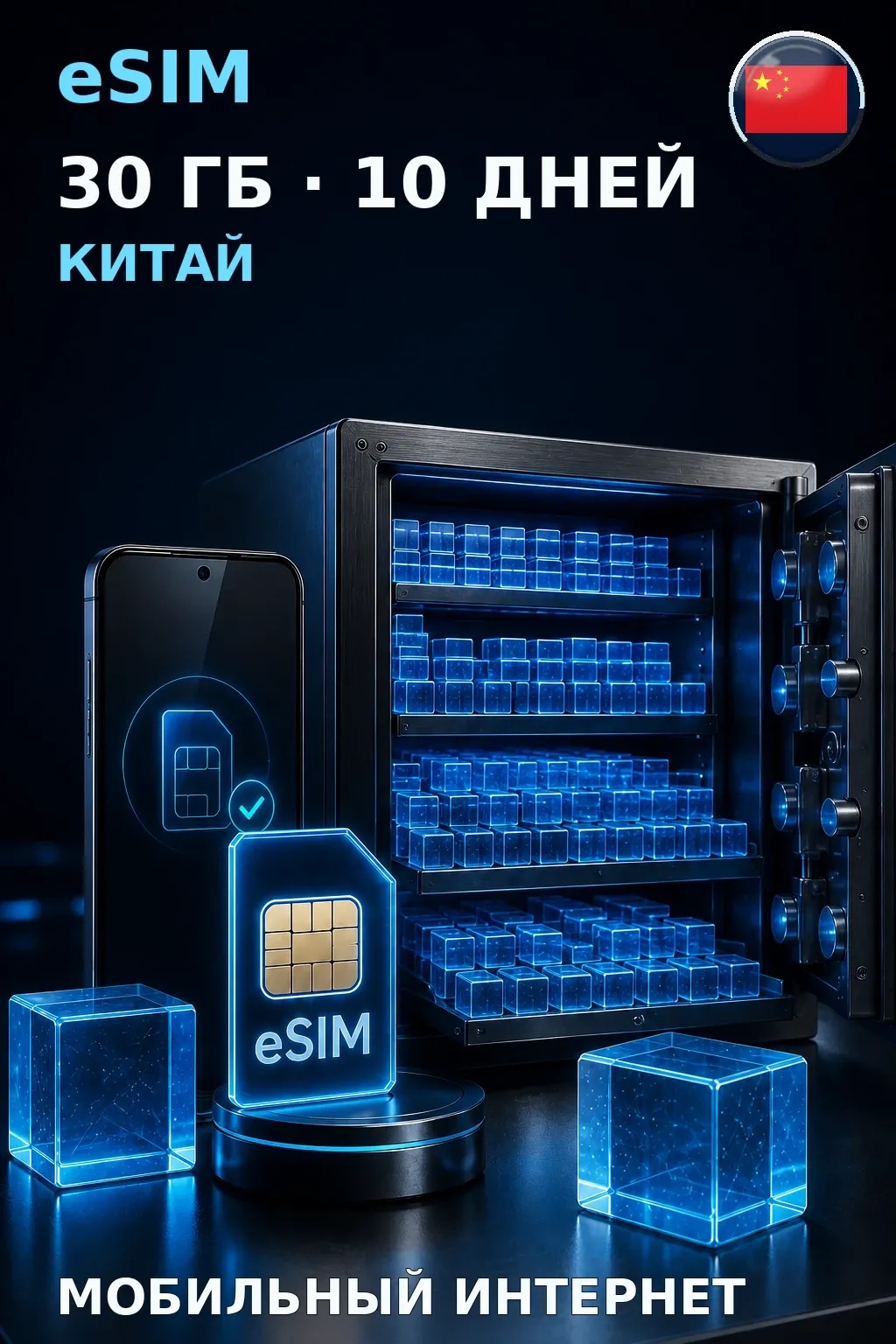 eSIM Китай — 30 ГБ, 10 дней — интернет